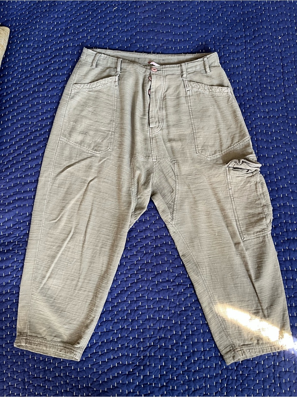 Free People Cargo Cropped Pants in Olive